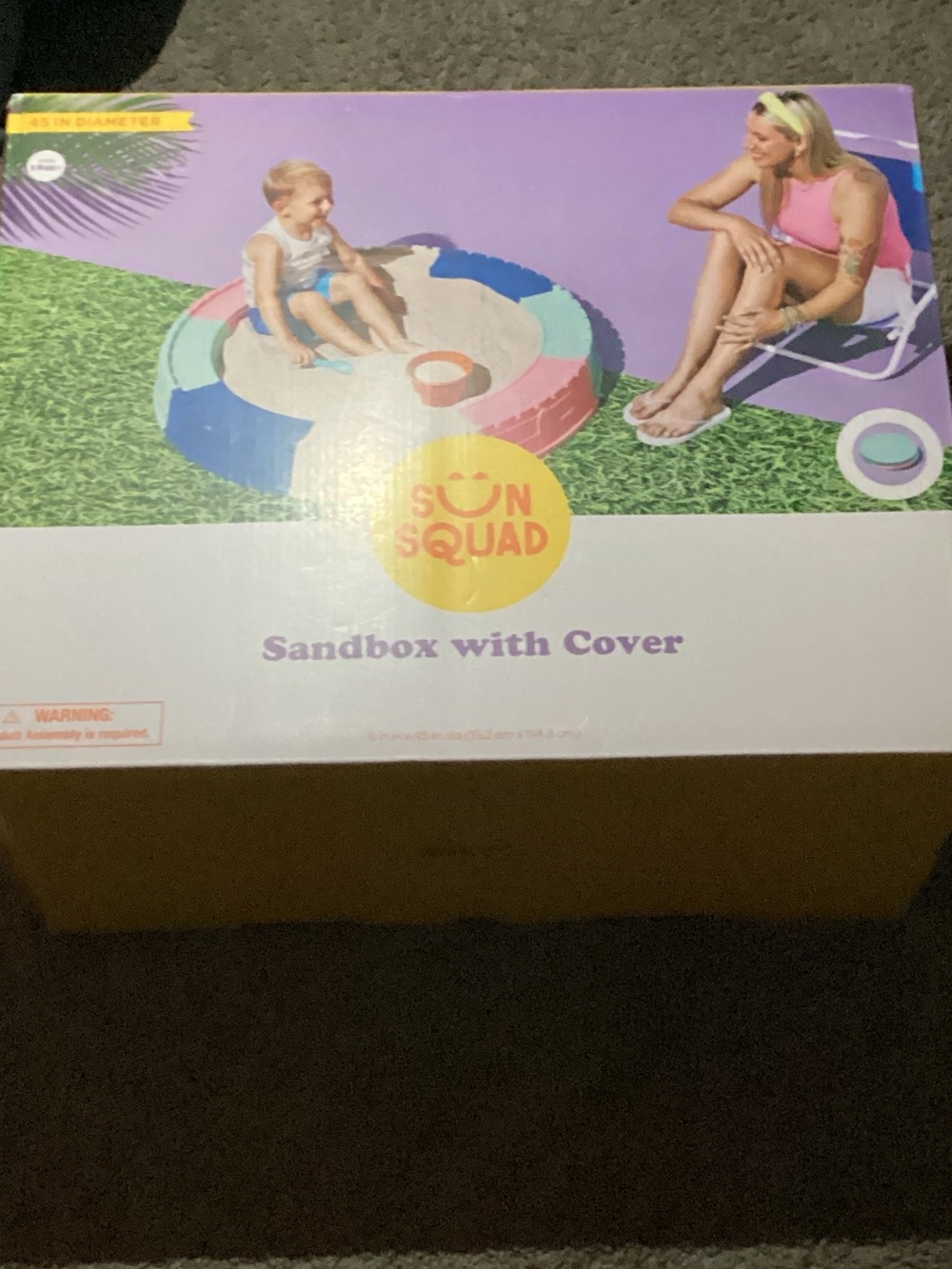 Sun Squad Multicolor Kids Sandbox with Cover